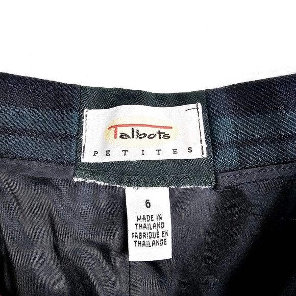 Talbots Petites High Rise Wool Plaid Pleated Pants - Picture 3 of 11